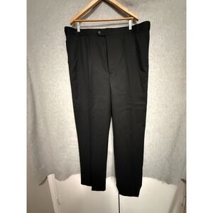 Irvine Park Dress Pants Men's 44XL Black Worsted Wool Suit Trousers Minimalist